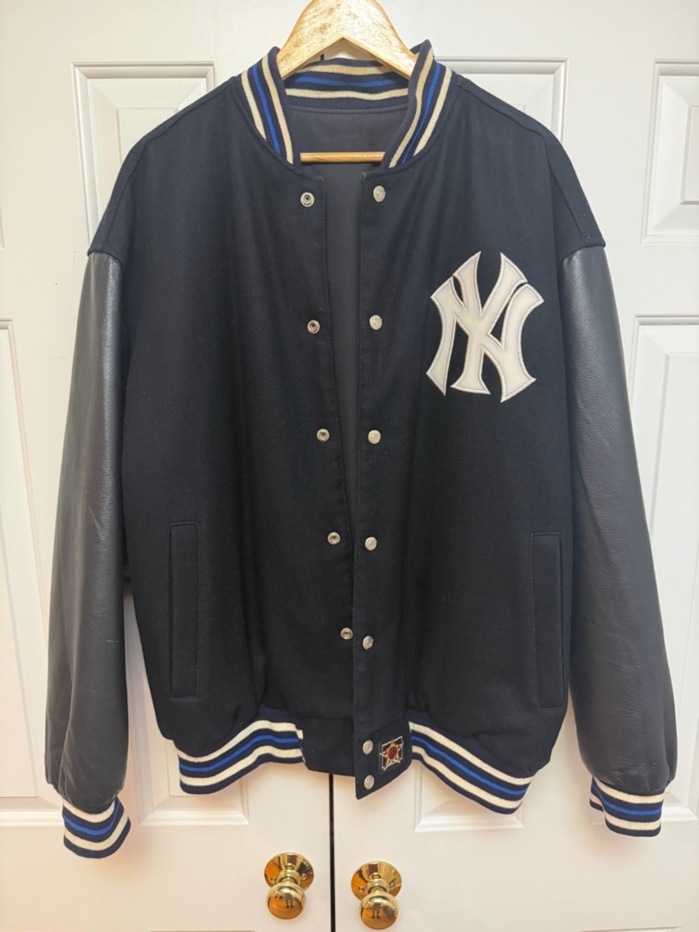JH Design Reversable New York Yankees Letterman Varsity Jacket
